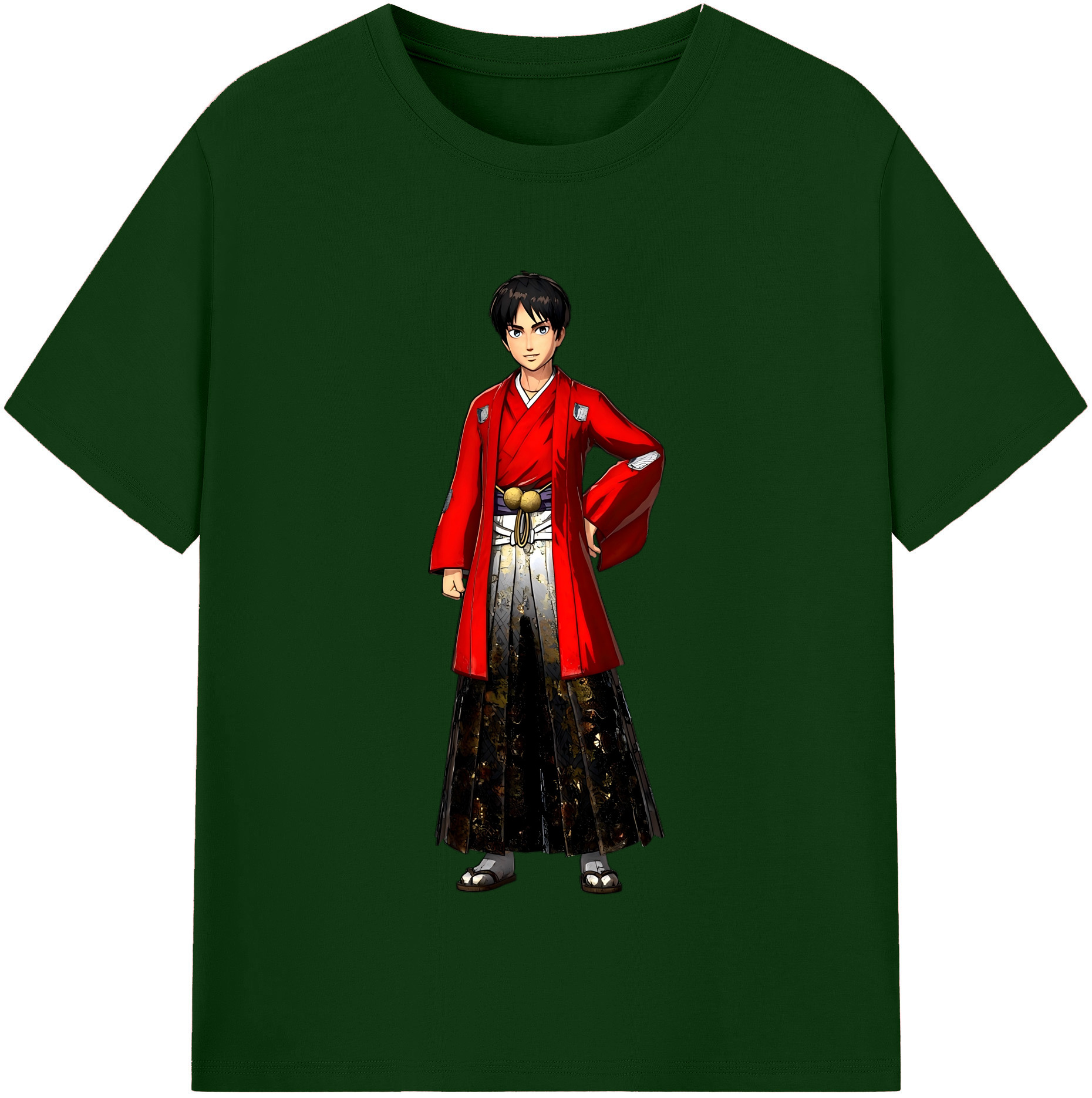 （画像用） 進撃の巨人 エレン･イェーガー Attack on Titan Eren Jäger 綿100％半袖Tシャツ（フロントプリント）